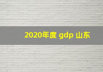 2020年度 gdp 山东